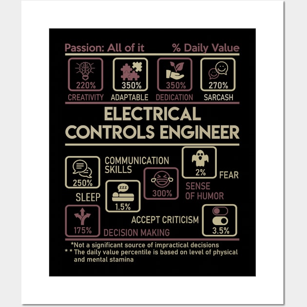 Electrical Controls Engineer T Shirt - Multitasking Daily Value Gift Item Tee Wall Art by candicekeely6155